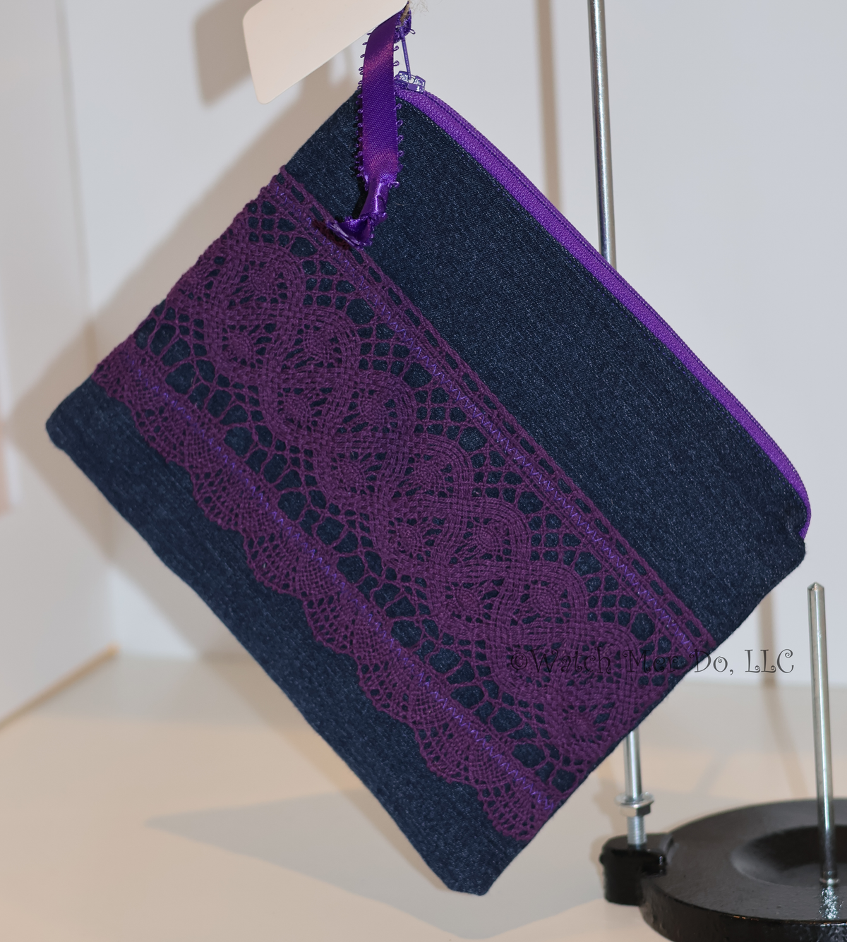 Zip Pouch - Denim, Lace