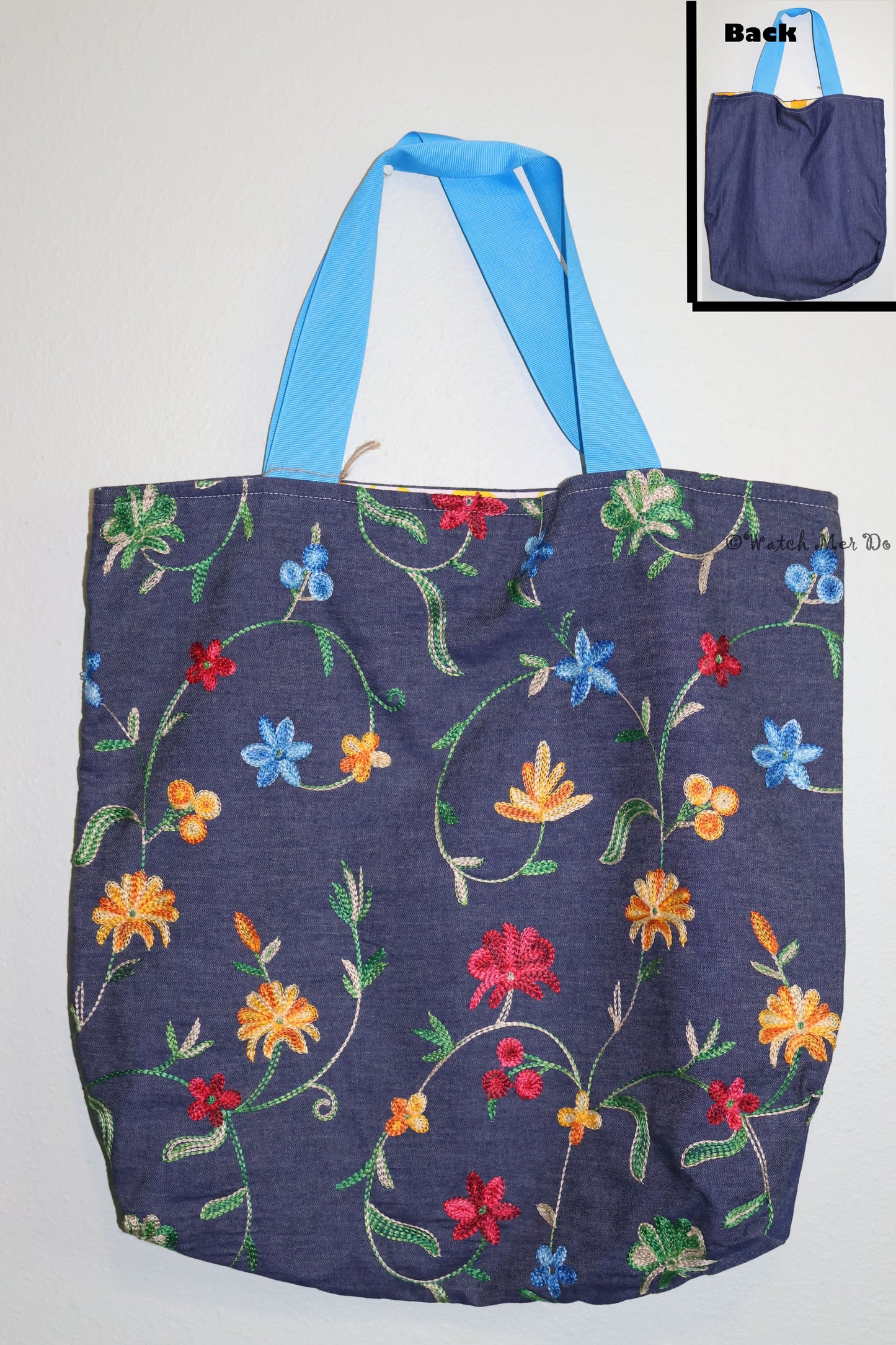 Tote - Large embroidered