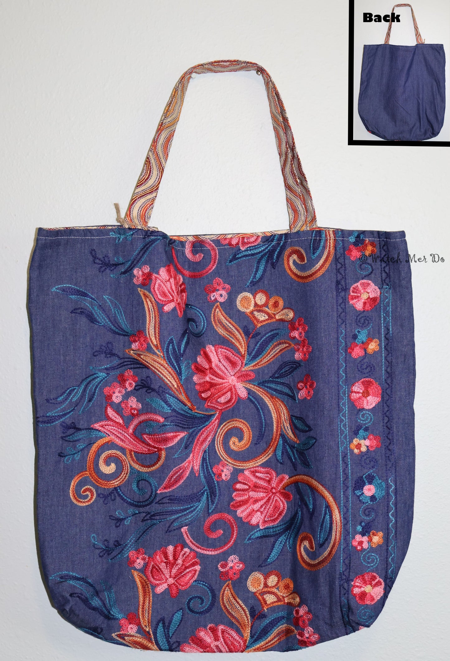 Tote - Large embroidered