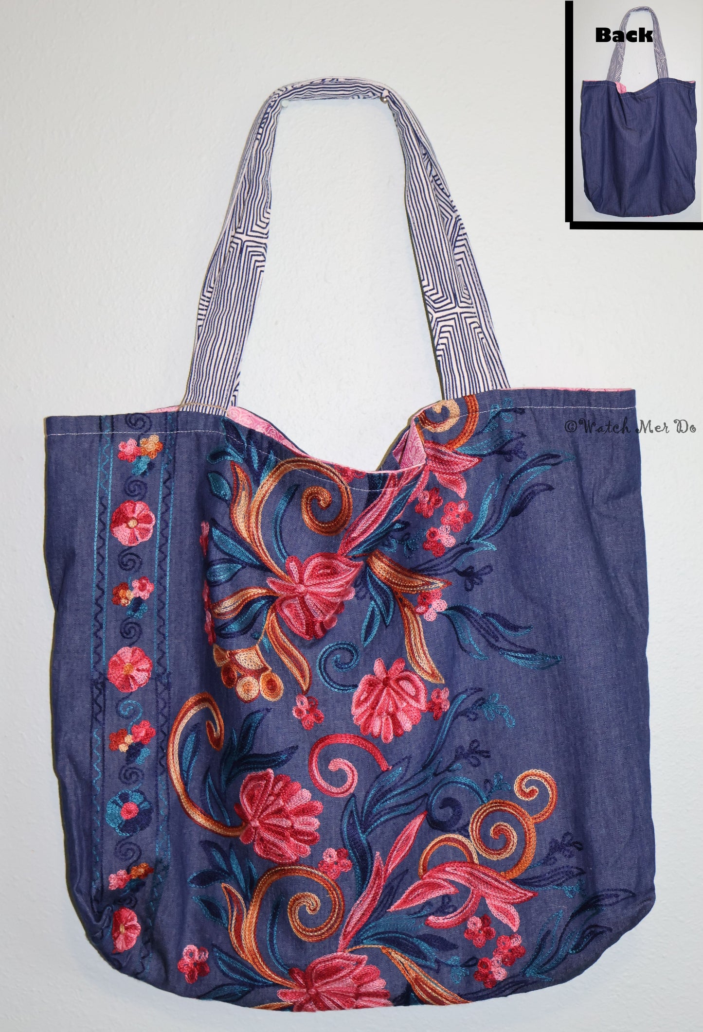 Tote - Large embroidered